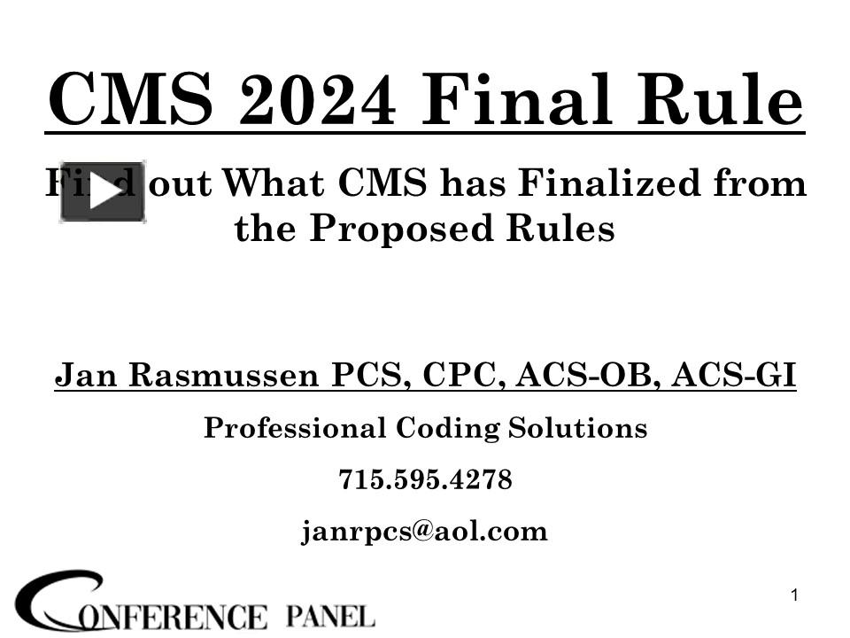 PPT Breaking Down the 2024 CMS Physician Final Regulations PowerPoint