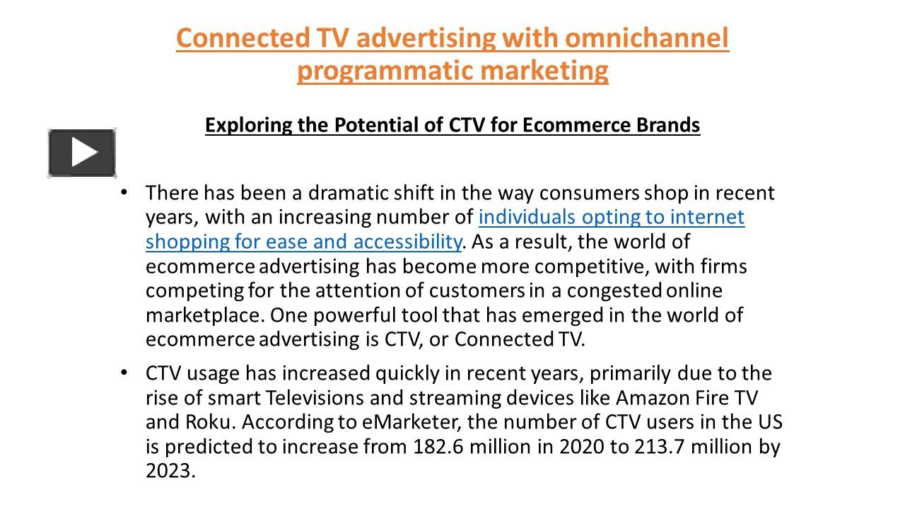 PPT – Connected TV Advertising With Omnichannel Programmatic Marketing ...