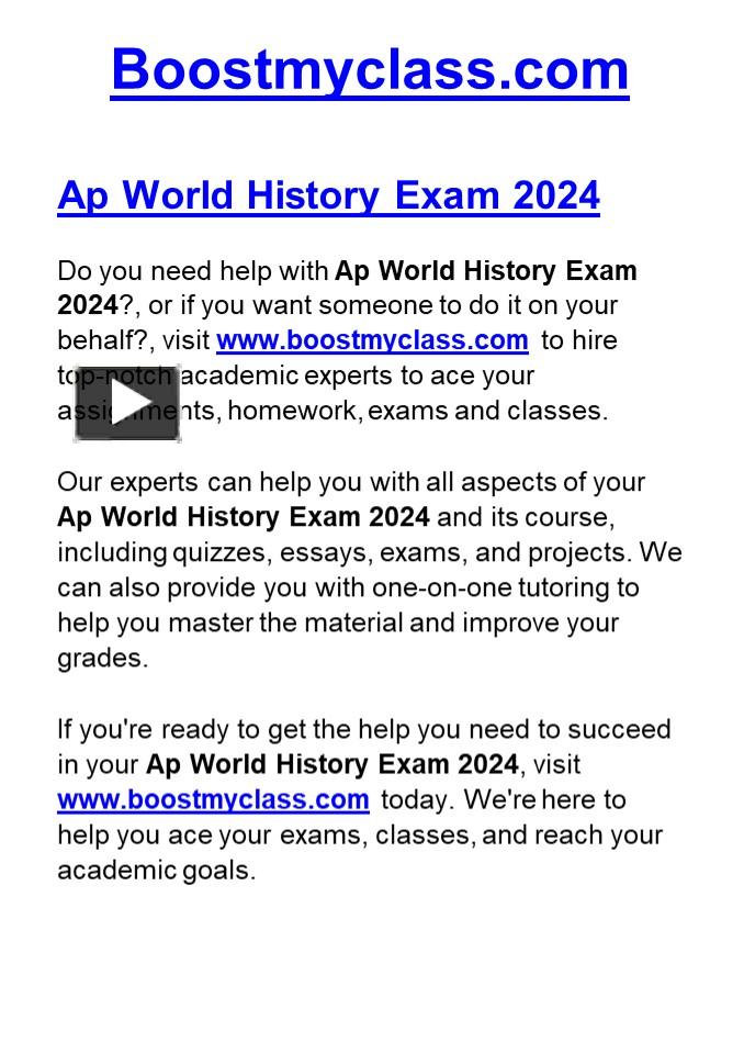 PPT Ap World History Exam 2024 PowerPoint presentation free to
