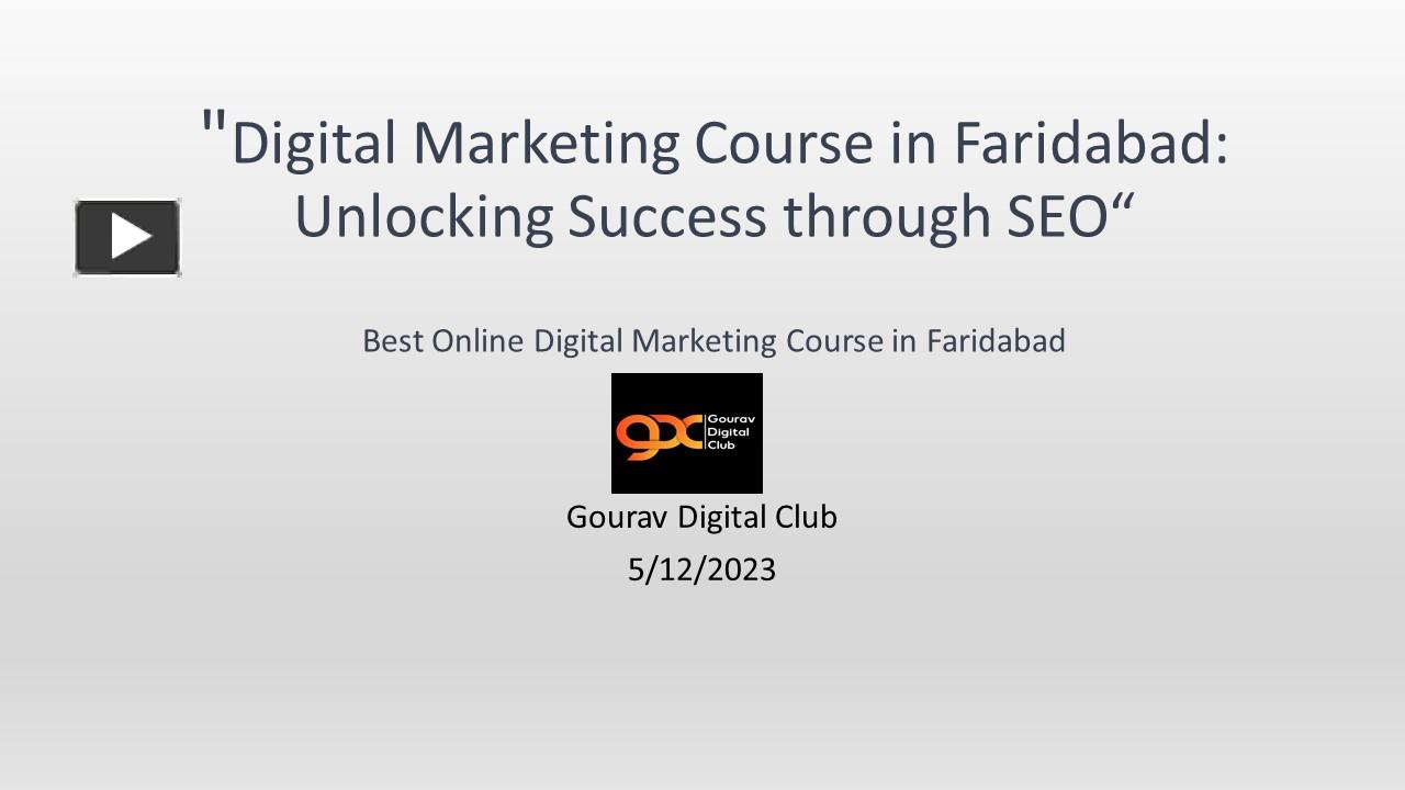 Ppt Faridabad Unleashed Excelling With The Best Digital Marketing