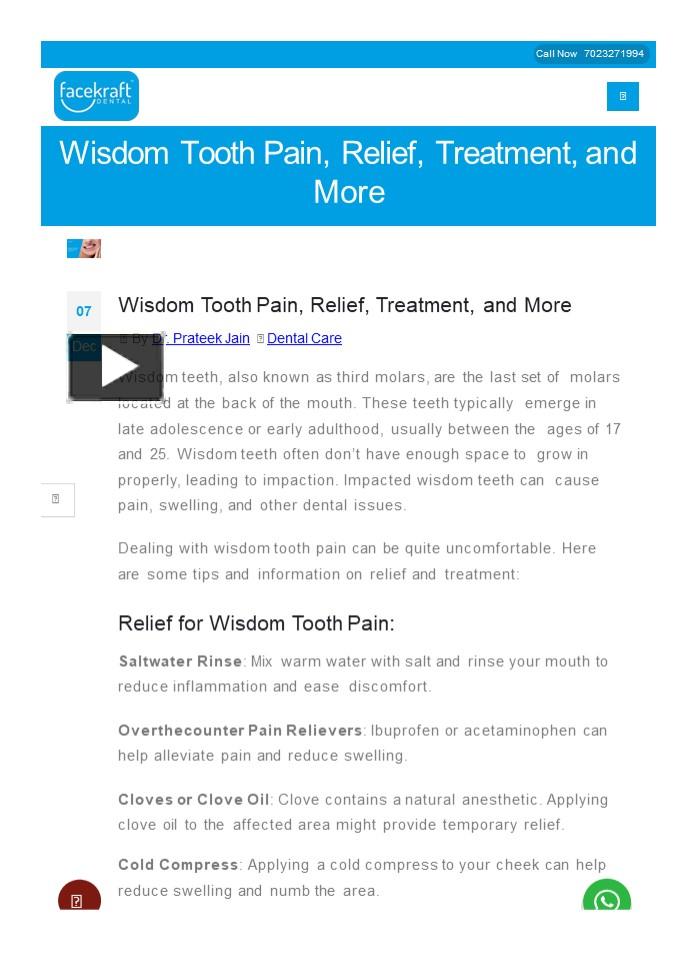 PPT Wisdom Tooth Pain Relief Treatment And More PowerPoint