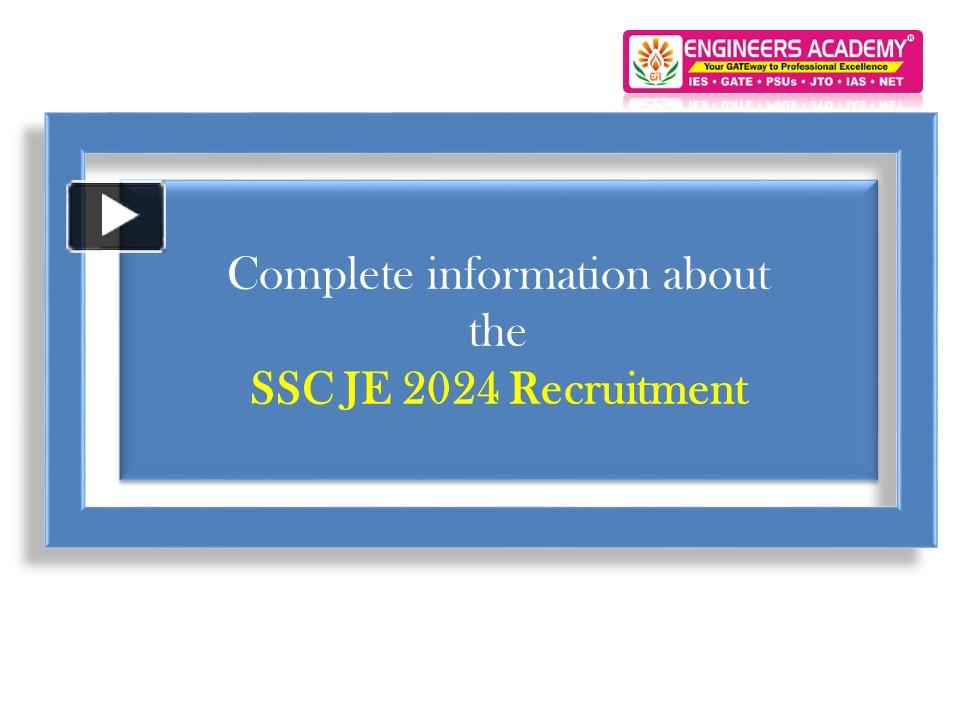 Ppt Complete Information About The Ssc Je Exam Pattern