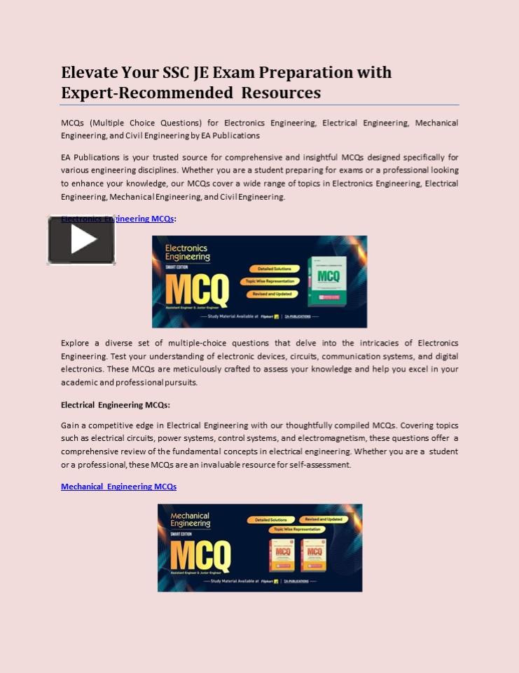 Ppt Elevate Your Ssc Je Exam Preparation With Expert Recommended