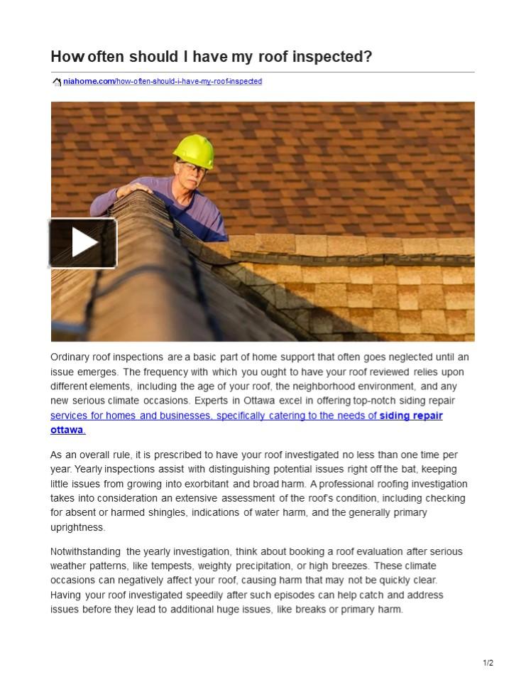 Ppt Stay Covered The Optimal Schedule For Roof Inspections Unveiled