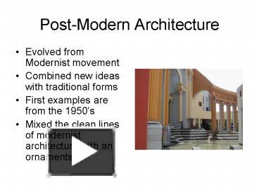 architecture ppt postmodern