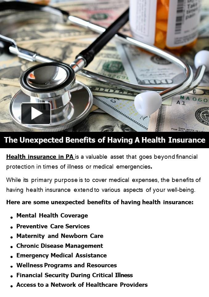 Ppt The Unexpected Benefits Of Having A Health Insurance Powerpoint Presentation Free To 7515