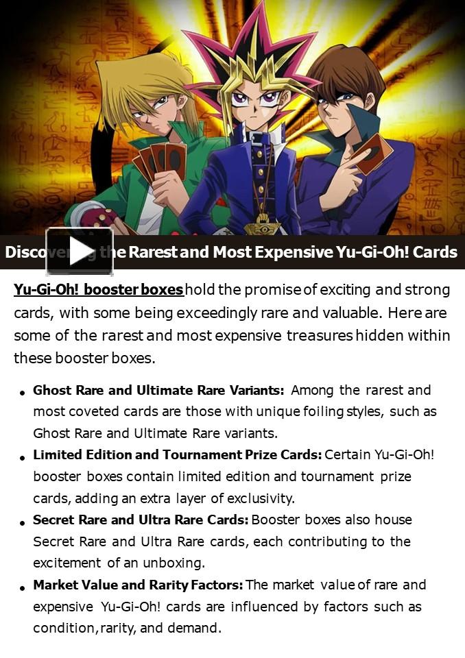 Ppt Discovering The Rarest And Most Expensive Yu Gi Oh Cards