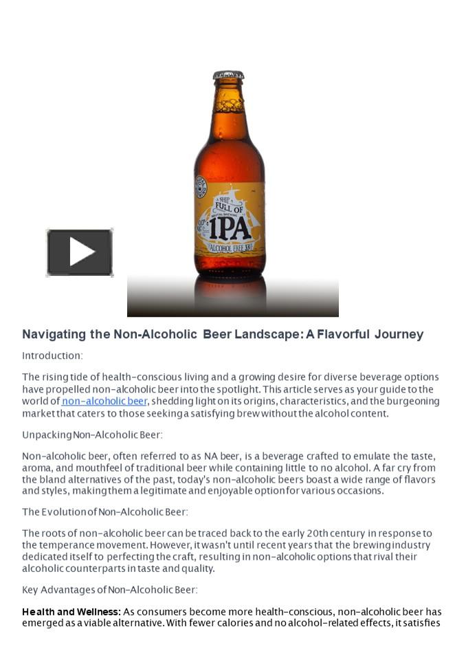 PPT – Navigating the Non-Alcoholic Beer Landscape: A Flavorful Journey 