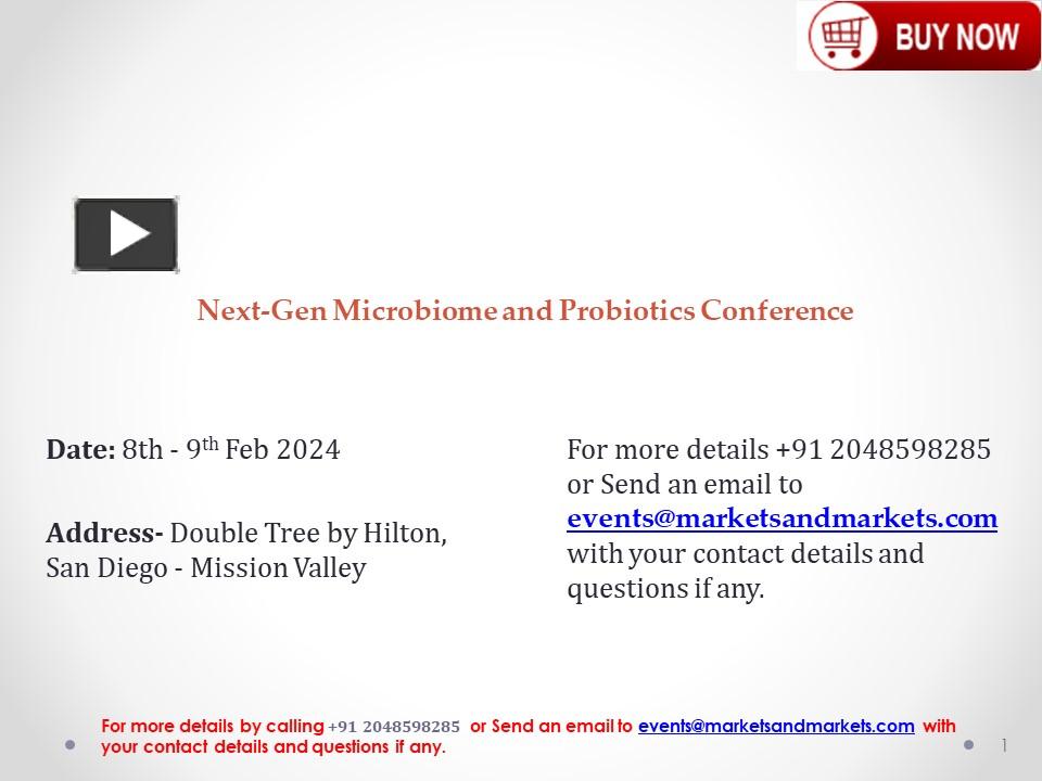 PPT 2024 NextGen Microbiome and Probiotics Conference Double Tree