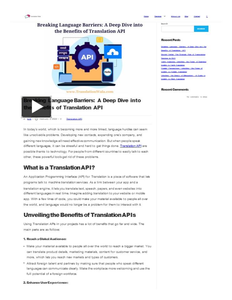PPT – Breaking Language Barriers: A Deep Dive into the Benefits of Translation API PowerPoint 