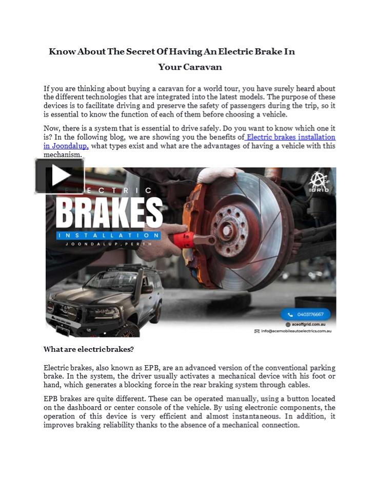 Ppt Benefits Of Electric Brakes Installation In Joondalup Perth Powerpoint Presentation