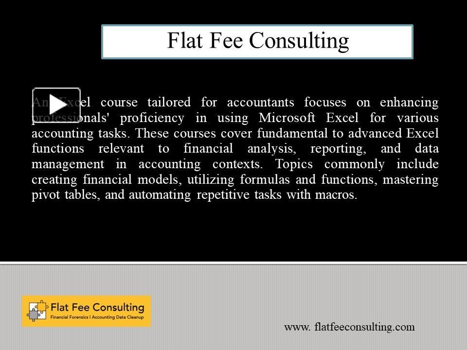 PPT – Excel Cpe For Cpas - Flat Fee Consulting PowerPoint Presentation ...