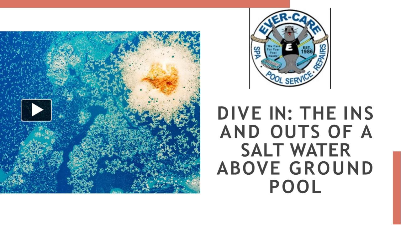 Ppt Salt Water Above Ground Pool Powerpoint Presentation Free To