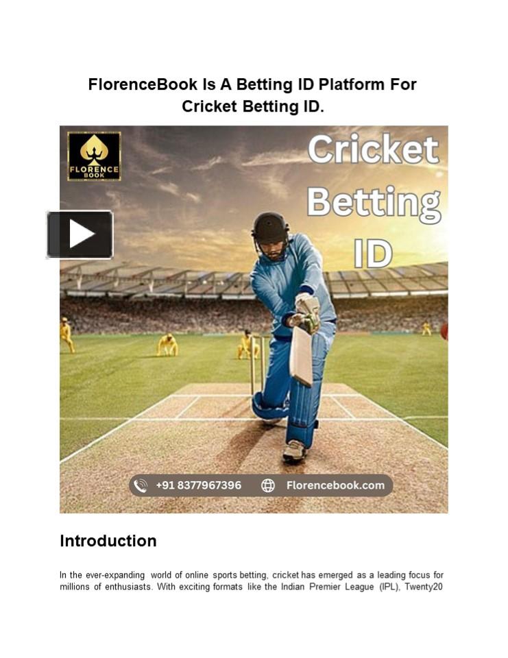 Ppt Florencebook Is The Best Cricket Betting Id Provider In India