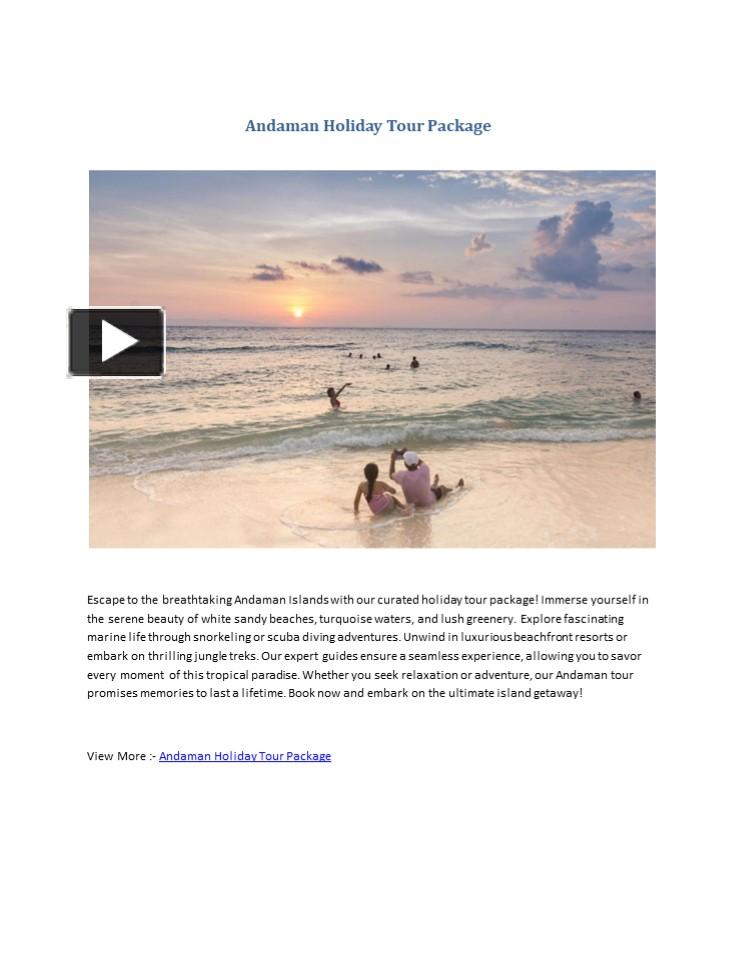 Ppt Andaman Holiday Tour Package Powerpoint Presentation Free To