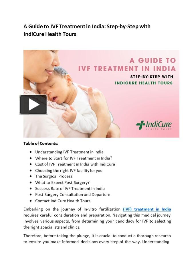 PPT – A Guide To IVF Treatment In India Step-by-Step With IndiCure ...