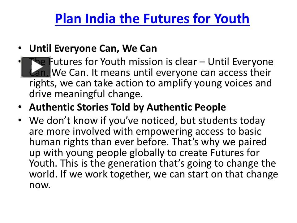 PPT – Plan India The Futures For Youth PowerPoint Presentation | Free ...