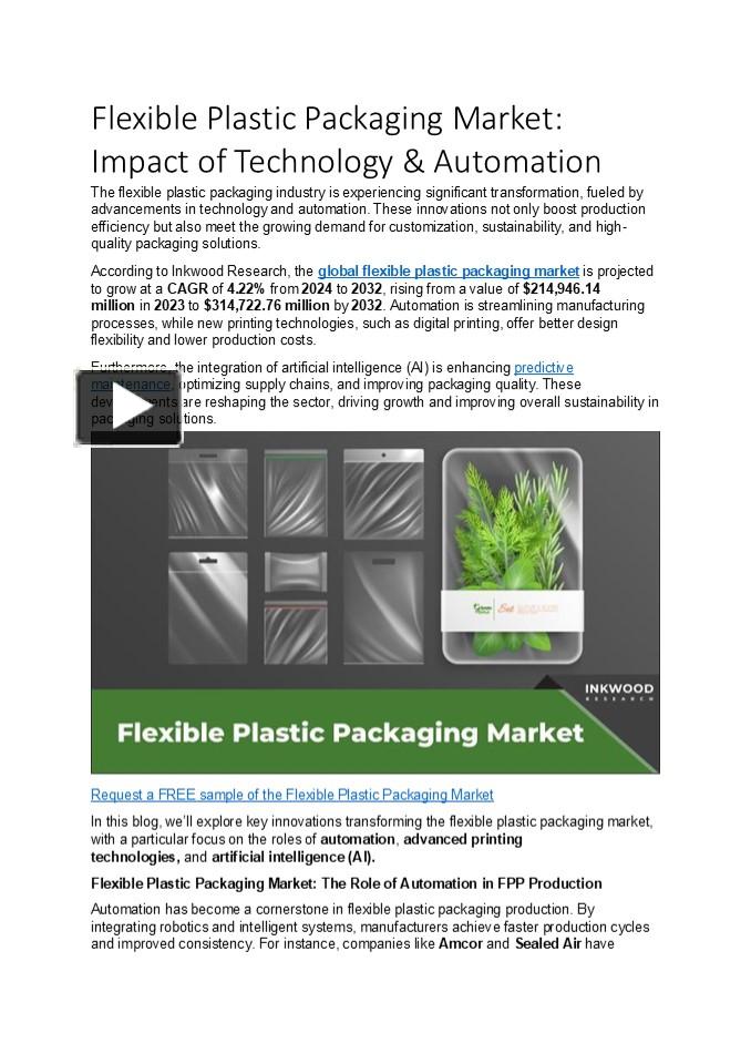 PPT – Flexible Plastic Packaging Market: Impact Of Technology ...