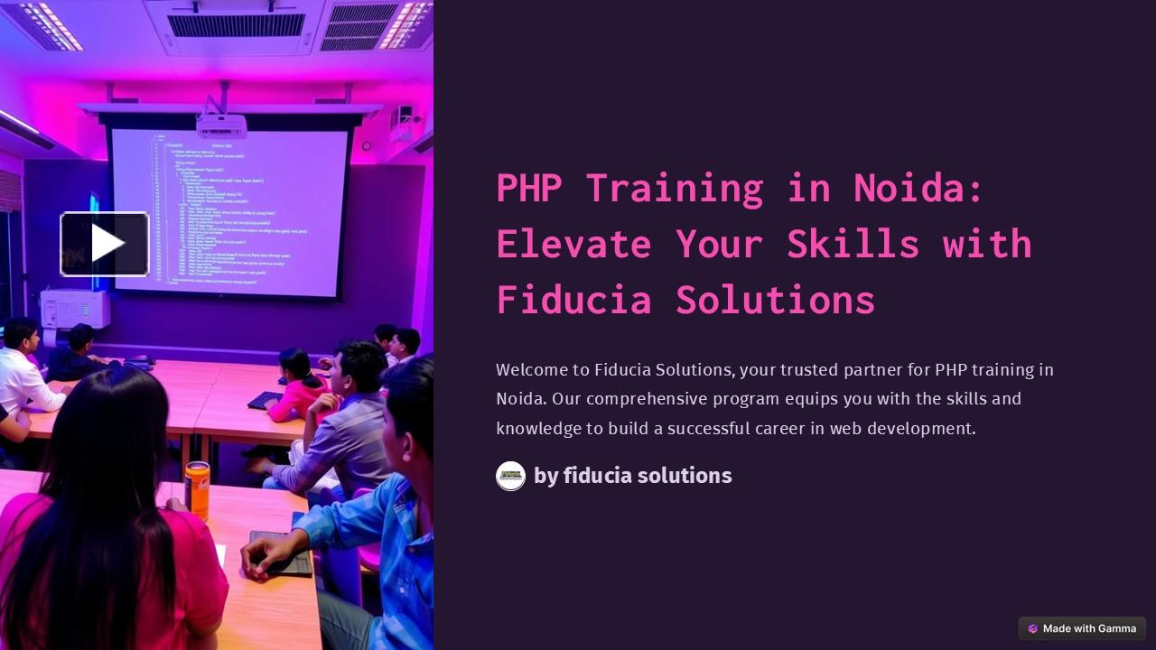 PPT – PHP Training in Noida - Fiducia Solutions PowerPoint presentation | free to download  - id: 9bb3ae-MGQ5Y