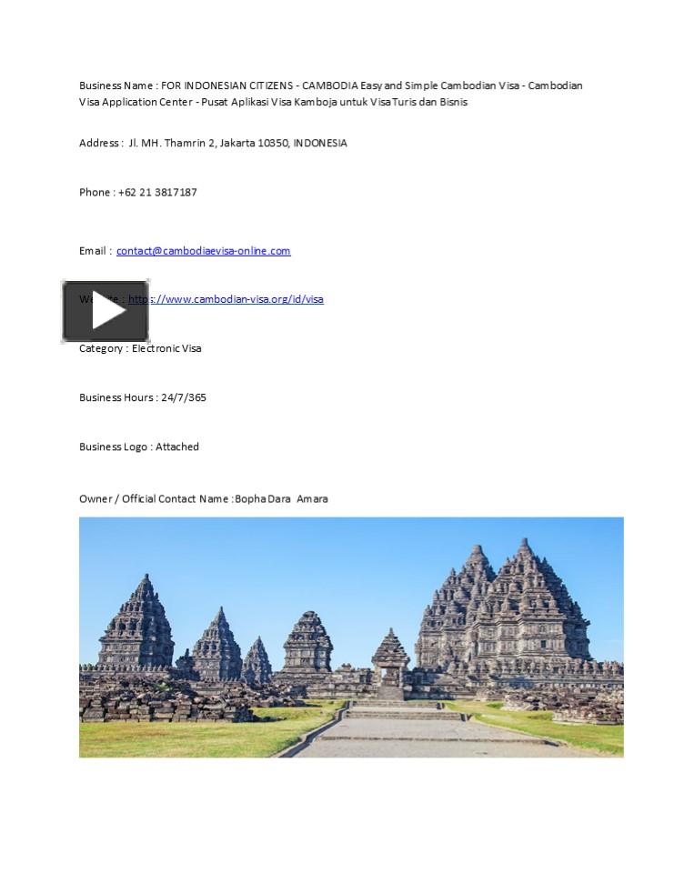 PPT FOR INDONESIAN CITIZENS CAMBODIA Easy And Simple Cambodian Visa