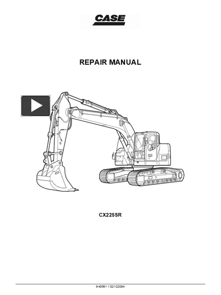 Ppt Case Cx225sr Crawler Excavator Service Repair Manual Instant Download Powerpoint