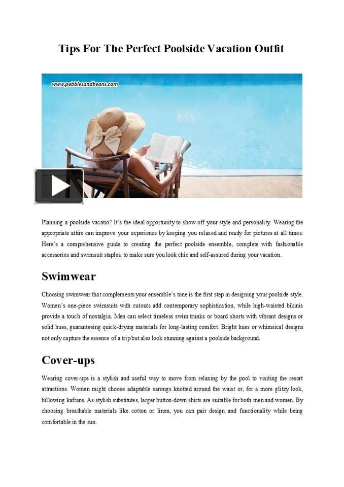 Ppt Tips For The Perfect Poolside Vacation Outfit Powerpoint