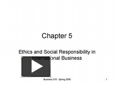 Ppt Ethics And Social Responsibility In International Business