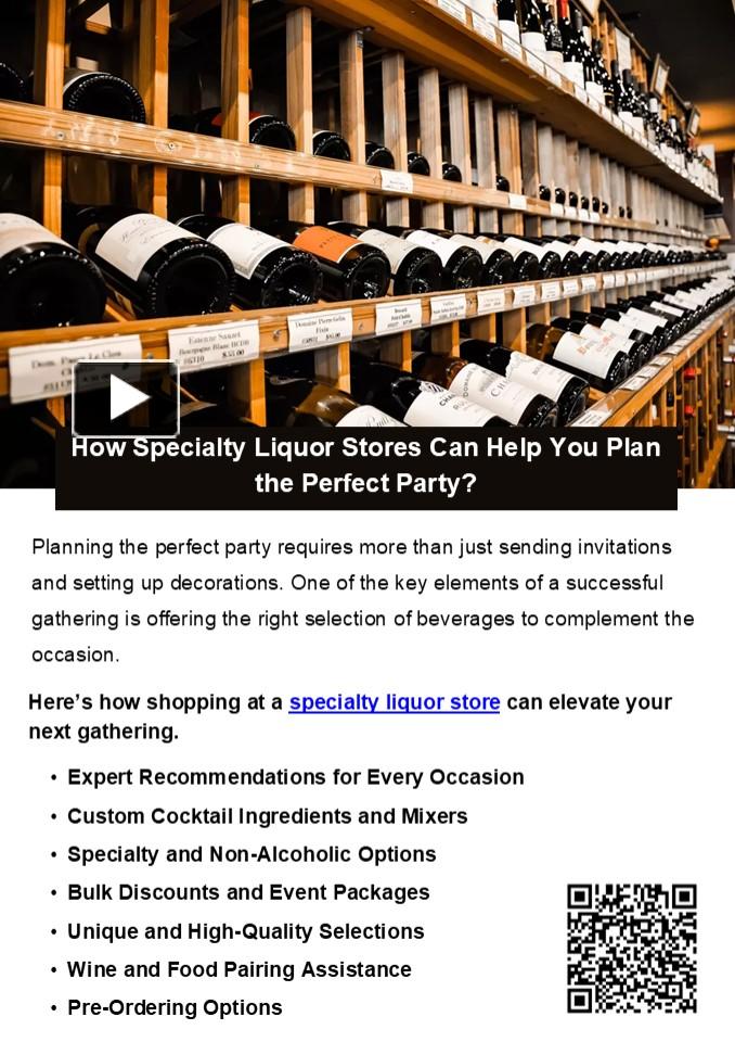 Ppt How Specialty Liquor Stores Can Help You Plan The Perfect Party