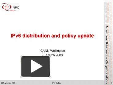 PPT – IPv6 Distribution And Policy Update PowerPoint Presentation ...