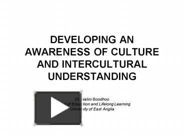 Ppt Developing An Awareness Of Culture And Intercultural