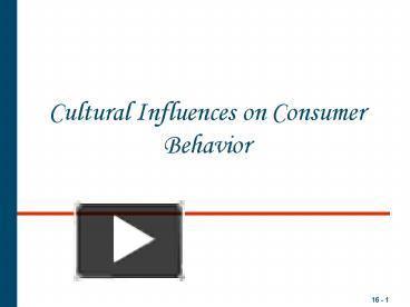 PPT – Cultural Influences On Consumer Behavior PowerPoint Presentation ...