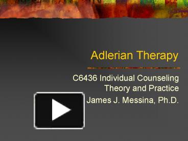 adlerian therapy