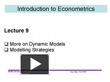 Ppt Introduction To Econometrics Powerpoint Presentation Free To