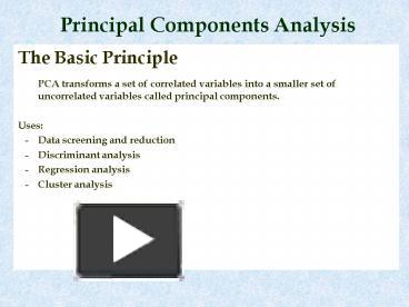 PPT – Principal Components Analysis PowerPoint Presentation | Free To ...