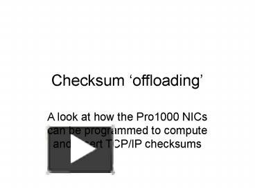 PPT – Checksum PowerPoint Presentation | Free To Download - Id: A688c-ZDEyY