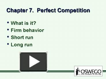 PPT – Chapter 7. Perfect Competition PowerPoint Presentation | Free To ...