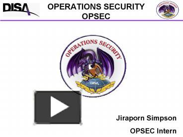 PPT – OPERATIONS SECURITY OPSEC PowerPoint Presentation | Free To View ...