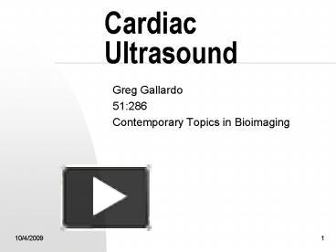 PPT – Cardiac Ultrasound PowerPoint Presentation | Free To View - Id ...