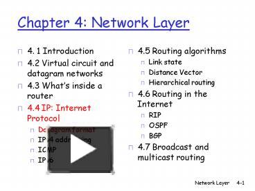 PPT – Chapter 4: Network Layer PowerPoint Presentation | Free To View ...