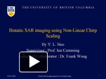 PPT – Bistatic SAR Imaging Using Non-Linear Chirp Scaling PowerPoint ...