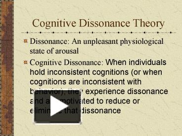 cognitive dissonance model