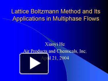 PPT – Lattice Boltzmann Method And Its Applications In Multiphase Flows ...