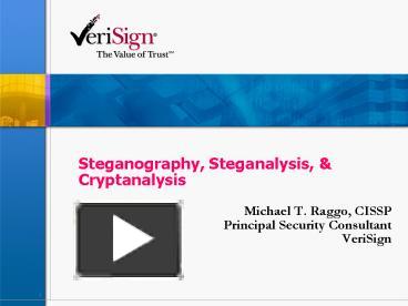 PPT – Steganography, Steganalysis, PowerPoint Presentation | Free To ...