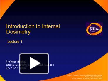 PPT – Introduction To Internal Dosimetry PowerPoint Presentation | Free ...