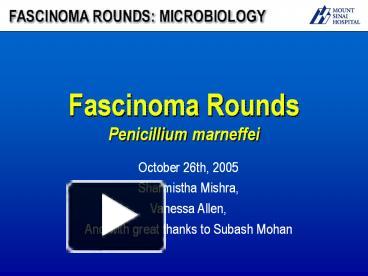 PPT – Fascinoma Rounds Penicillium Marneffei PowerPoint Presentation ...