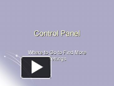 PPT Control Panel PowerPoint Presentation Free To View Id E6325