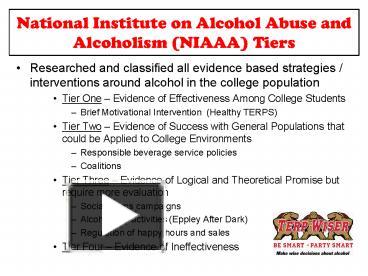 PPT – National Institute On Alcohol Abuse And Alcoholism NIAAA Tiers ...