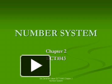 PPT – NUMBER SYSTEM PowerPoint Presentation | Free To View - Id: F23a6 ...