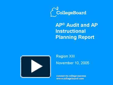 PPT – AP Audit And AP Instructional Planning Report PowerPoint ...