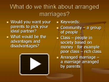 PPT – What Do We Think About Arranged Marriages PowerPoint Presentation ...